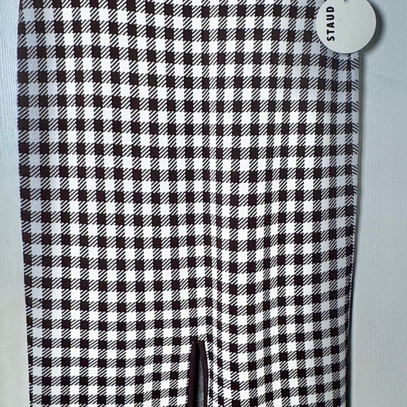 STAUD Dark Chocolate Gingham Pencil Skirt - Picture 4 of 5